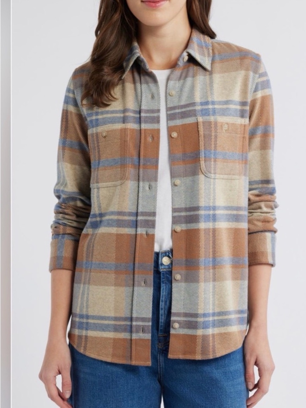 NWT FAHERTY LEGEND SWEATER SHIRT ROCKLAND PLAID XS